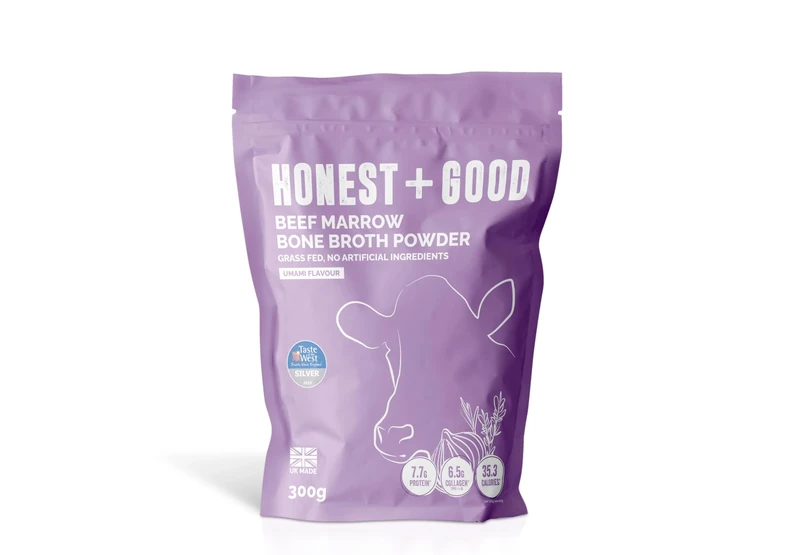 Honest + Good Beef Marrow Broth Powder - 6,500mg Collagen, 30 Servings