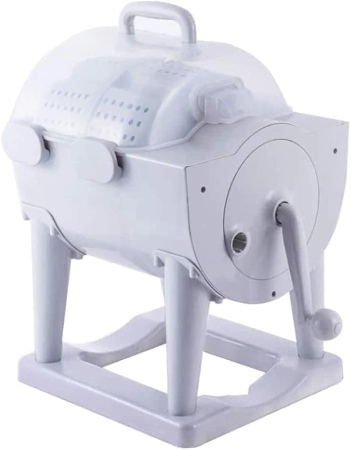YINO Manual Portable Turbo Washing Machine Spin Dryer, Hand Cranked Turbine Washer Non-electric Travel Laundry Washer Spin Dryer Combo for Camping Apartments Dorms RV Business Trip, White, (123)