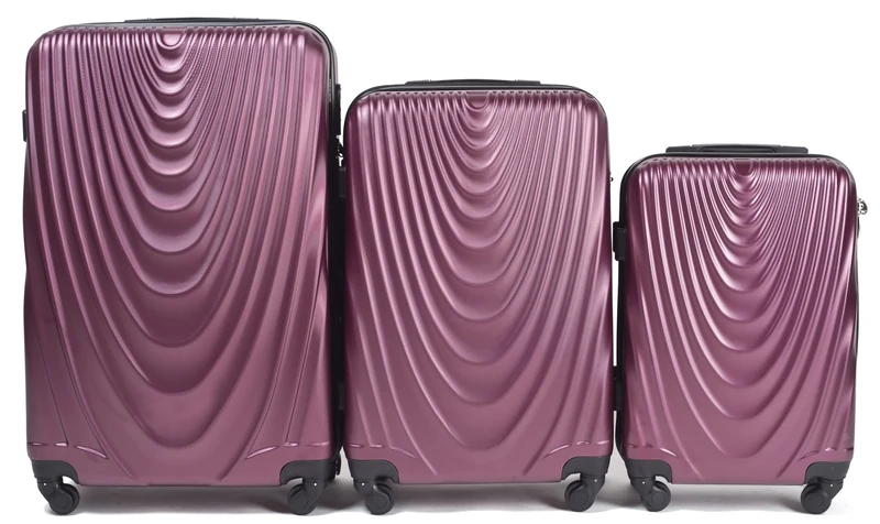 Wings Travel Bag - Lightweight Suitcase with Wheels and Telescopic Handle, Burgundy, Set of 3, Burgundy, 3 Set, Case