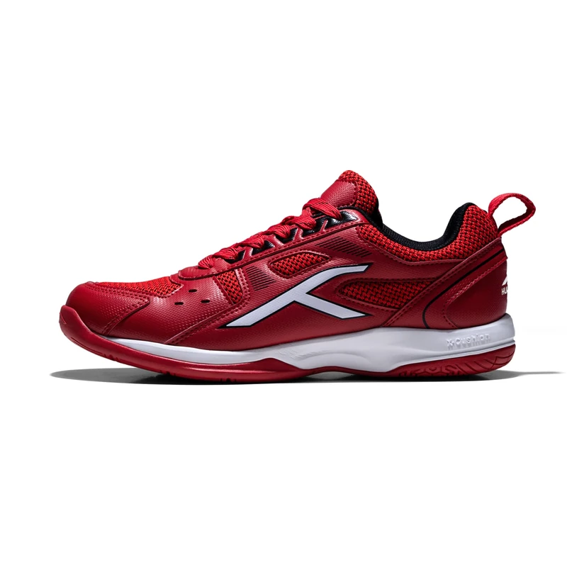 HUNDRED Raze Kids/Junior Non-Marking Professional Badminton Shoes (Red/White, UK 3/US 4/EU 37) | Polyester Upper, Rubber Sole | Indoor Tennis, Squash, Table Tennis, Basketball & Padel
