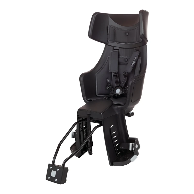 BOBIKE 8011300032 - Rear Bicycle Child Seat EXCLUSIVE MAXI TOUR PLUS For Frame – Safe and Stylish with LED Reflector For Kids 9 Months to 6 Years, Up to 22kg, Urban Black