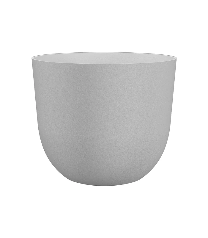 Artevasi Havana Tropical self-Irrigation System, Unique Texture, Indoor or Outdoor Flower Pot, 40cm Diameter, White Granite Color