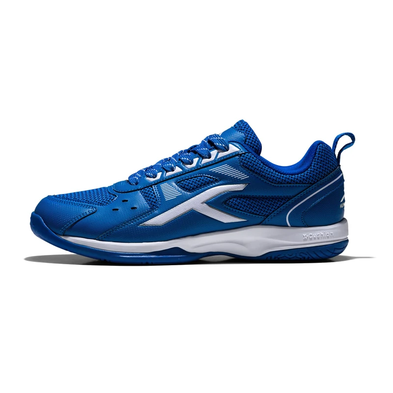 HUNDRED Raze Non-Marking Professional Badminton Shoes | Material Upper: Polyester, Sole: Rubber | Suitable for Indoor Tennis/Squash/Basketball & Padel Blue White