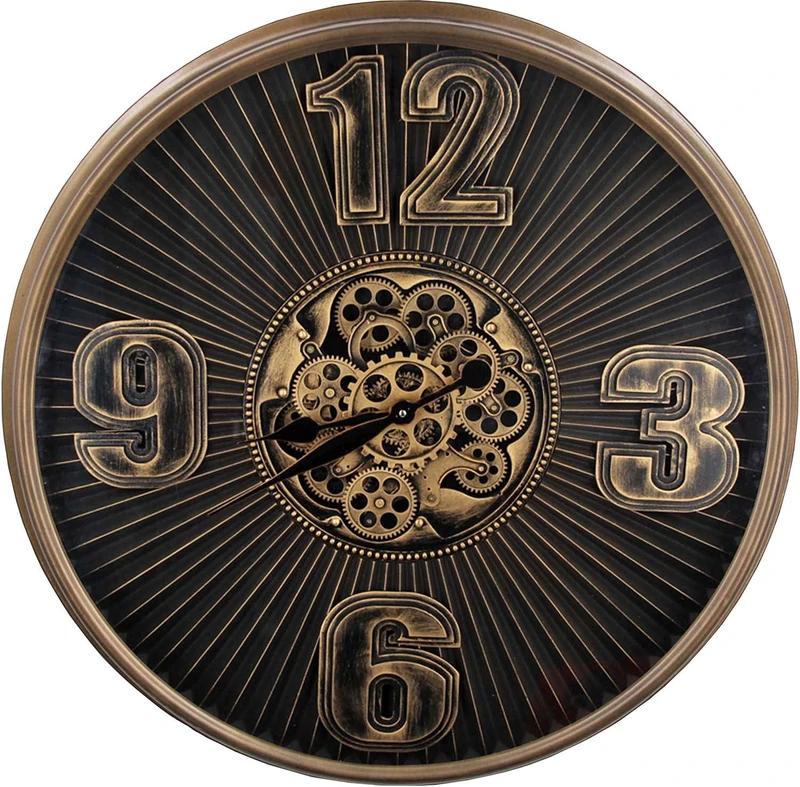 Antic Line Industrial Clock with cogs, Colour, One Size