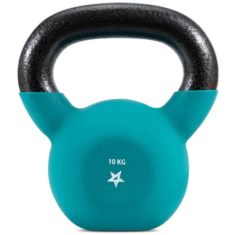 Yes4All YCBQ Neoprene Coated Kettlebell Weights, Strength Training Kettlebells - 10KG Teal - Image 1