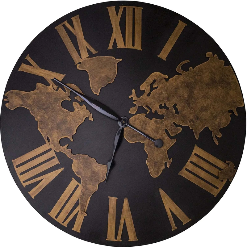 Antic Line World Map Clock, Colour, One Size