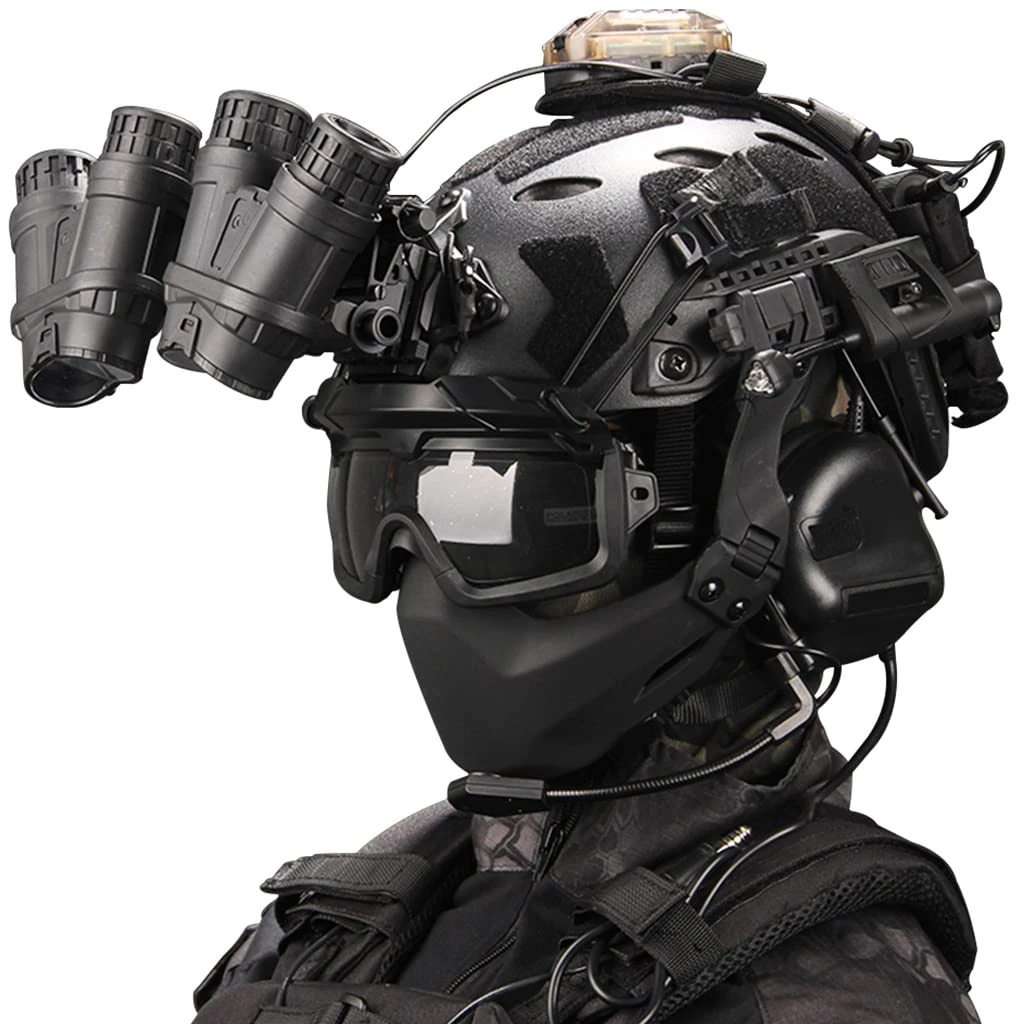 PJ Type Tactical Paintball Helmet Set, Lightweight High Cut Multifunctional Fast Helmet With Accessories, For Sports Hunting CS Shooting(Set G)