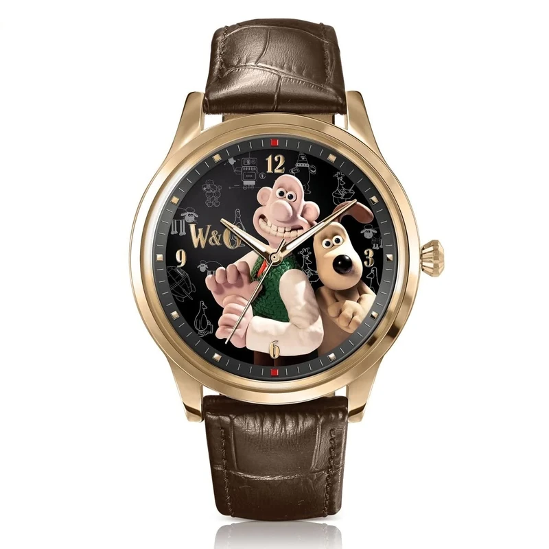The Bradford Exchange Wallace & Gromit Gold-Plated Men's Watch - Image 1