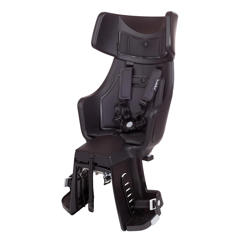 BOBIKE 8011400044 - Rear Bicycle Child Seat EXCLUSIVE MAXI TOUR PLUS For Luggage Rack – Safe and Stylish with LED Reflector For Kids 9 Months to 6 Years, Up to 22kg, Urban Black