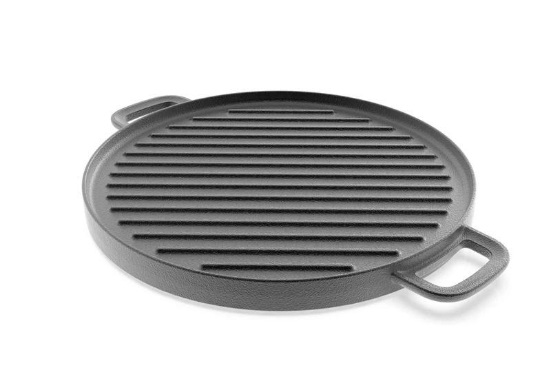 Tescoma 617016 Smooth and Ribbed pan in cast Iron with high Thermal Conductivity, ø 30 cm, Massive line