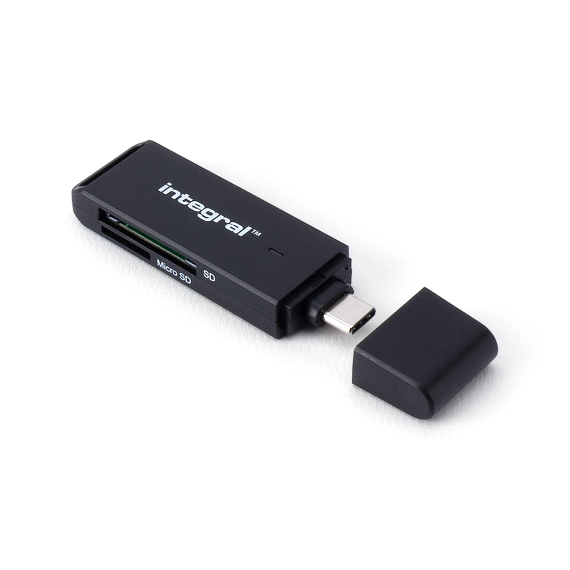 Integral Dual-Slot Micro SD & SD USB C 3.0 Memory Card Reader Adapter - Super fast file transfer and Compatible with High Speed UHS-I interface: SDHC, SDXC, microSDHC & microSDXC UHS-I U1 & U3