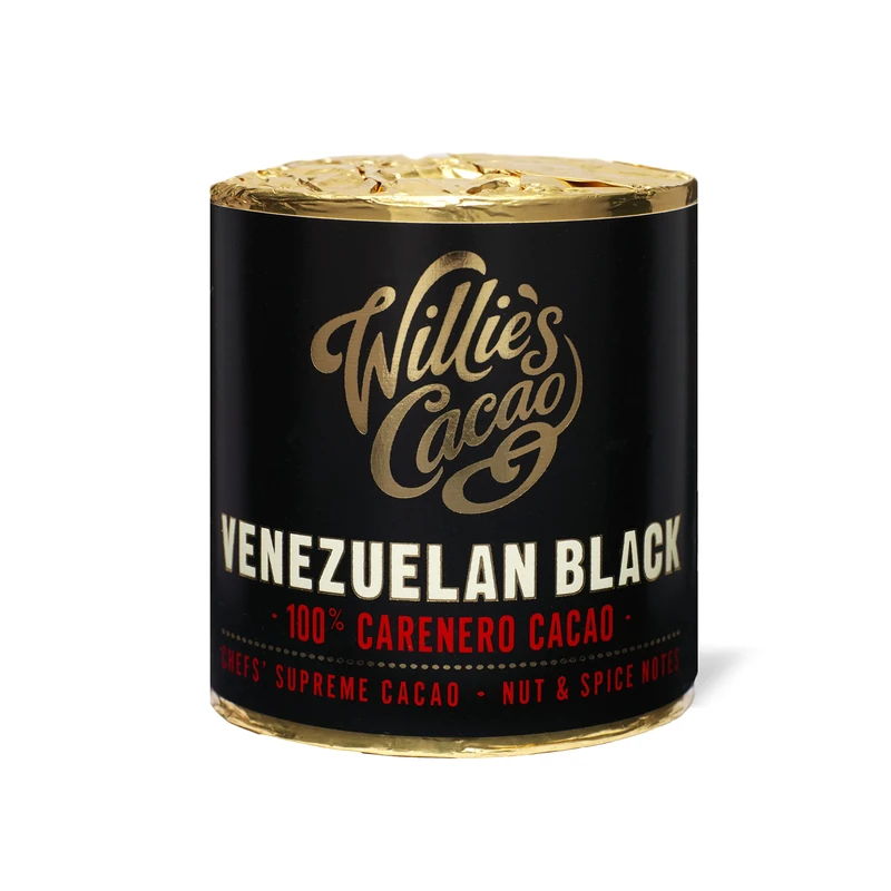 Willie's Cacao - 100% Cacao - Venezuelan Black 100% Carenero Cacao - 180g x 6 - Nutty spicy notes - For cooking, baking, drinks - Vegan & No Added Sugar