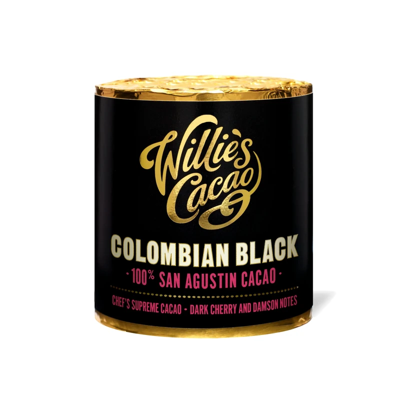Willie's Cacao - 100% Cacao - Colombian Black 100% San Agustin Cacao - 180g x 6 - Cherry & Damson notes - For cooking, baking, drinks - Vegan & No Added Sugar