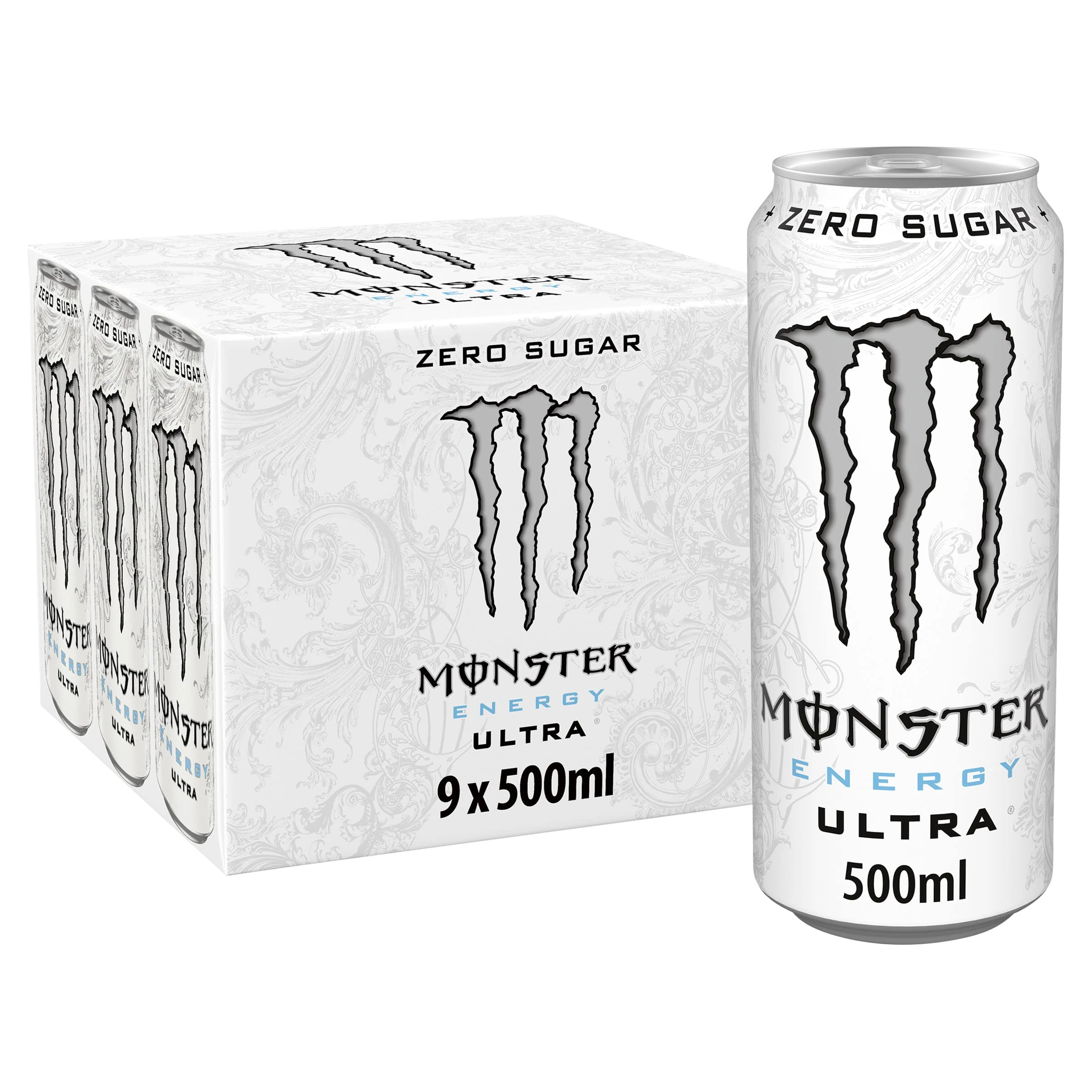 Monster Ultra Energy Drink Zero Sugar, 9 x 500 ml