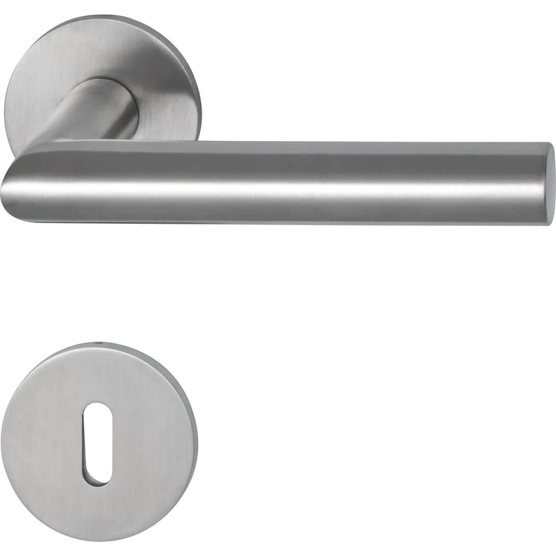 MARCHESI 1420M.2142M-2143M-207 Handle Set Mitred on Flat Rosette BB Stainless Steel Matt