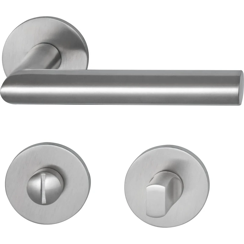 MARCHESI 1420M.2142M-2149M-WC 4211B-207 Mitre Handle Set on Flat Rosette Toilet, matt Stainless Steel, WC