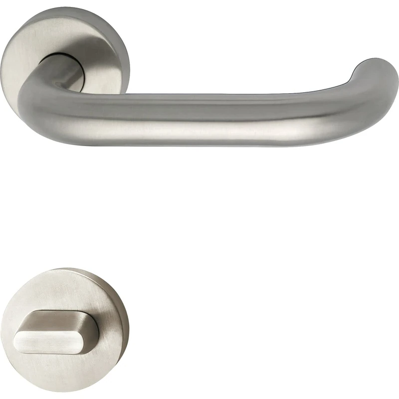 MARCHESI 1401-2082S-2235WC-207 Harmonie FH Handle Set on Rosette Toilet, 38-45, matt Stainless Steel, red/White, WC (Notöffner Rot/weiß)