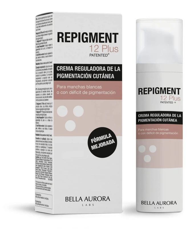 No Brand BELLA AURORA - Repigment12 Plus 75 ml, Skin Pigmentation Regulating Cream, for White Spots or with Pigmentation, for Face and Body, Double Action Repigmenting Cream