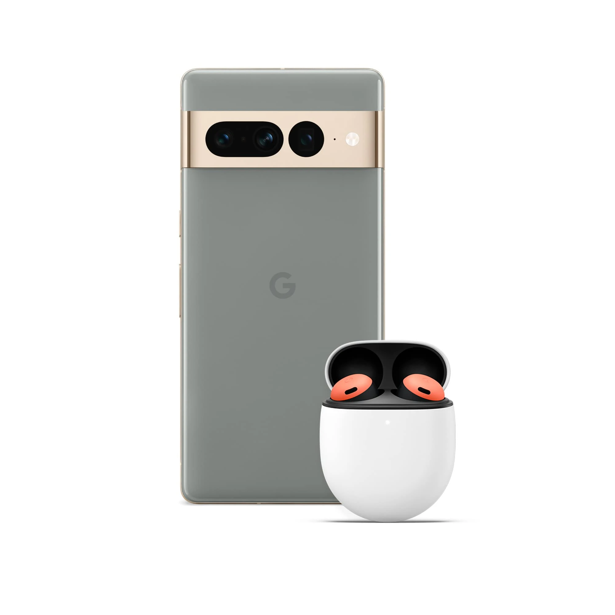 Google Pixel 7 Pro – Unlocked Android 5G smartphone with telephoto lens, wide-angle lens and 24-hour battery – 256GB – Hazel + Pixel Buds Pro Wireless Earbuds, Bluetooth Headphones – Coral