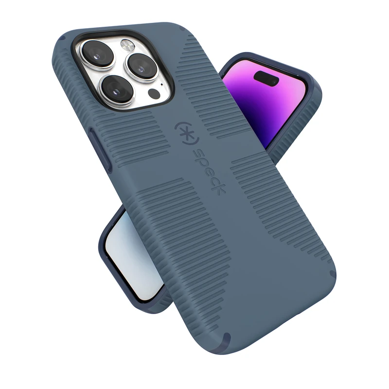 Speck Products Candyshell Grip Case fits iPhone 14 Pro, 6.1" Model, Compatible with MagSafe, Mystery Blue/Faded Denim