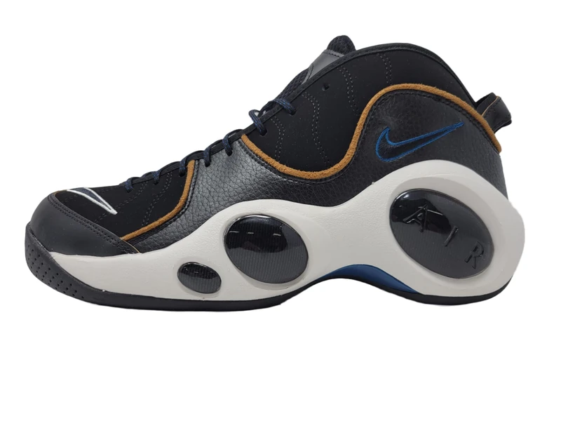 Nike Men's Air Zoom Flight 96 Basketball Shoes, Black/Valerian/Brown, 6