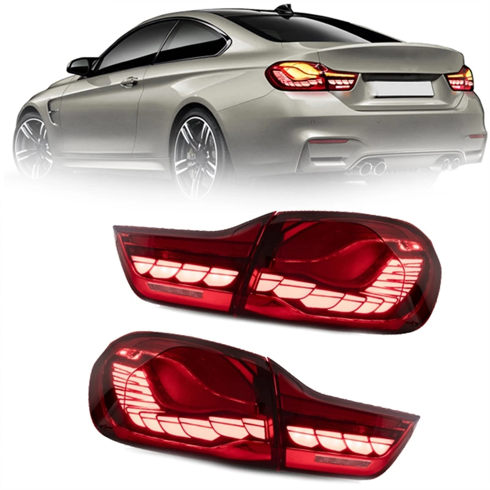 ECLAY 1 Pair Car Tail Light Brake Light Turn Signal Light Taillight Assembly For BMW M4 4 Series 2014 2015 2016 2017 2018 2019 2020