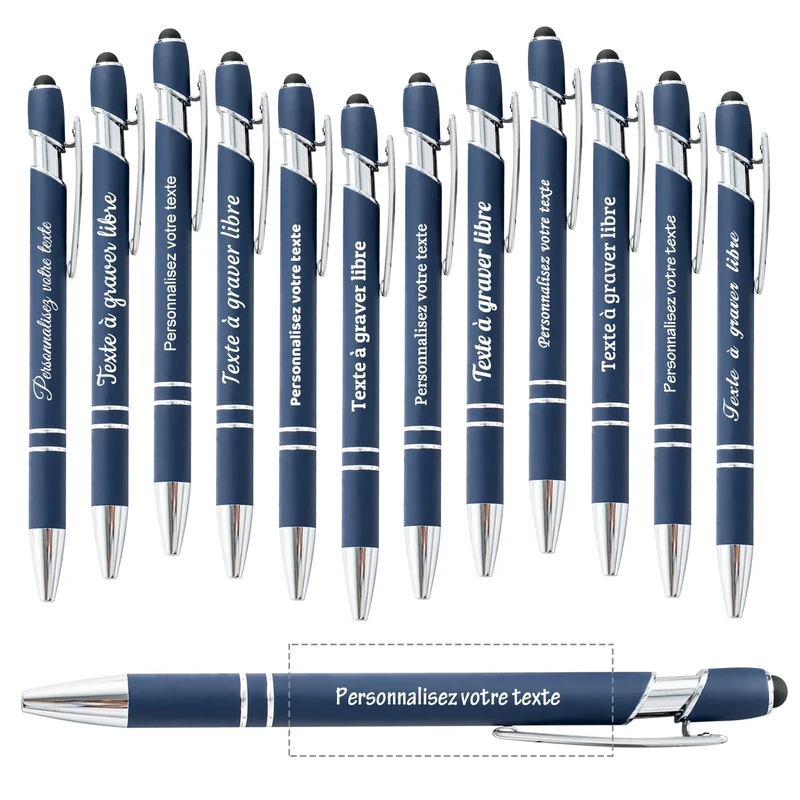 Brocade Creek Free Engraving Custom- Personalized Ballpoint pen, touch pen, Retractable Medium Refill Pen Black Ink, office/study pen, Optional up to 300 pens