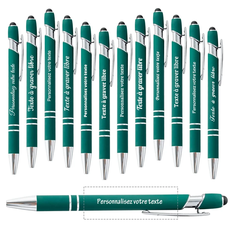 Brocade Creek Free Engraving Custom- Personalized Ballpoint pen, touch pen, Retractable Medium Refill Pen Black Ink, office/study pen, Optional up to 300 pens