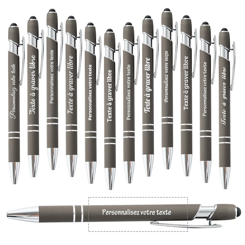 Brocade Creek Free Engraving Custom- Personalized Ballpoint pen, touch pen, Retractable Medium Refill Pen Black Ink, office/study pen, Optional up to 300 pens