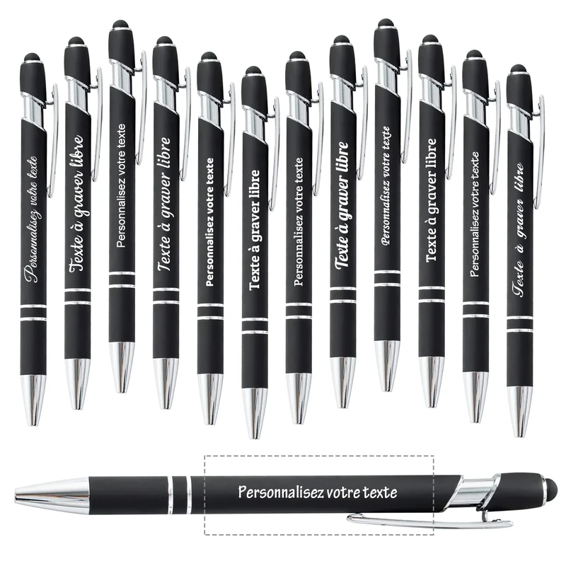 Brocade Creek Free Engraving Custom- Personalized Ballpoint pen, touch pen, Retractable Medium Refill Pen Black Ink, office/study pen, Optional up to 300 pens