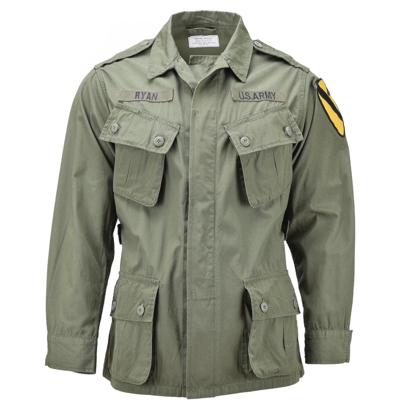 U.S. Military style Jacket Miltec Olive Drab M64 Vietnam jungle uniform lightweight military BDU, Green, M