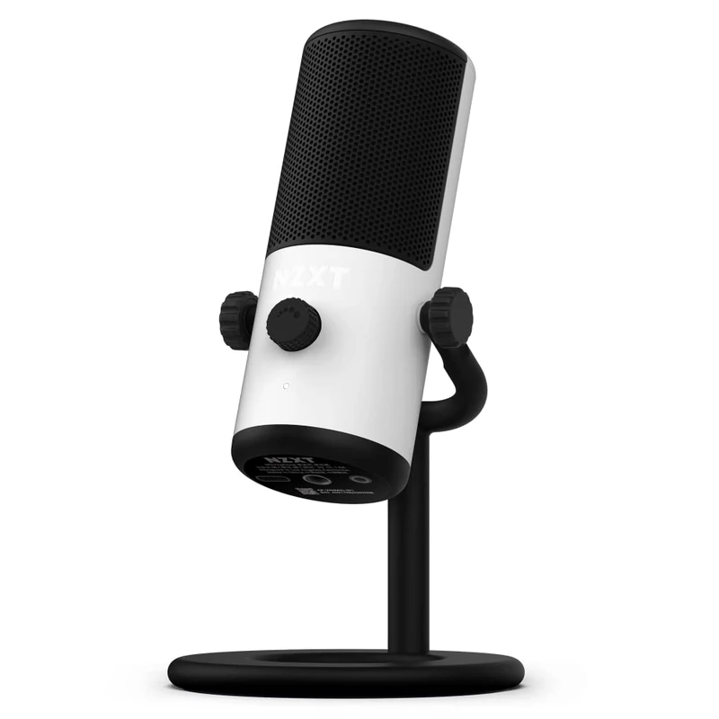 NZXT Capsule Mini USB Microphone – AP-WMMIC-W1 - High Resolution – Cardioid Polar Pattern – Ideal for Streaming, Content Creation & Podcasting – Built-in Pop Filter – Adjustable Stand – White