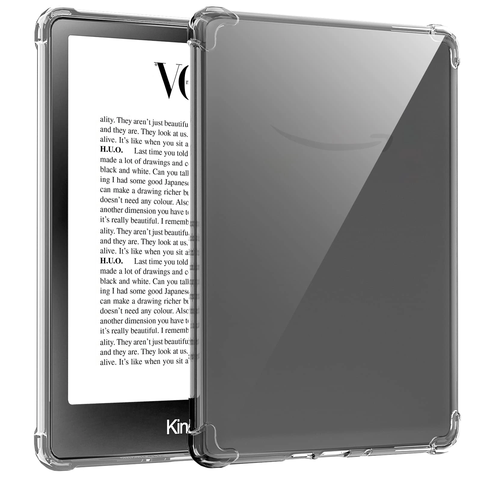TQQ Clear Case for 6.8" Kindle Paperwhite (2021) and Signature Edition, Ultra Soft Flexible Transparent TPU Skin Bumper Back Cover Shell