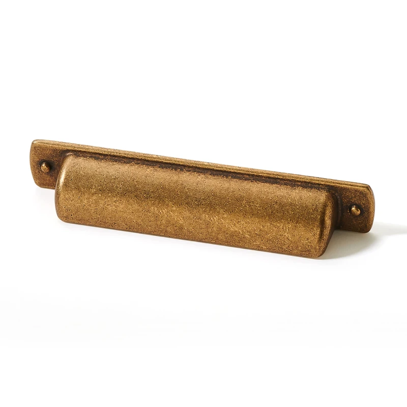 khtumeware 15 Pack 3-3/4"(96mm) Vintage Drawer Pulls Antique Brass Cabinet Bin Cup Pulls Kitchen Hardware Aged Gold Bronze Cabinet Handles Drawer Handles Knobs.