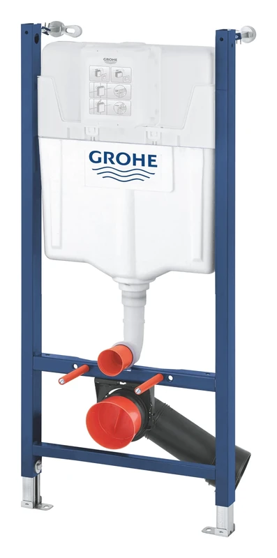 GROHE Solido 2in1 WC 1,13m - Concealed Wall Hung Toilet Cistern Frame (Flushing Cistern GD 2, 6-3 litres, with: Flow Manager, Compact Element for WC, 2 Wall Brackets with Fixing Material), 36497000
