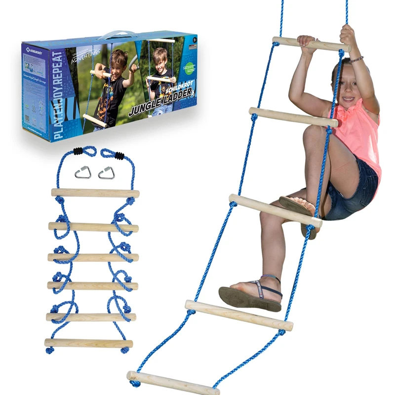 Schildkröt® Jungle Ladder, Jungle Line accessory, 2.5 meter long, robust rope ladder, 6 wooden rungs, versatile uses - Image 1