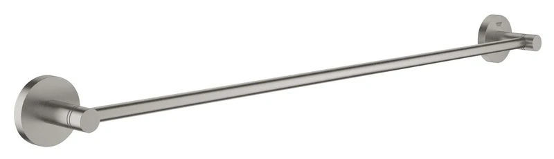 GROHE Start QuickFix Towel Rail (Metal, Concealed Fastening, Including Screws and Dowels, Extra Easy to Fit with GROHE QuickGlue), Size 654mm, Stainless Steel Look, 41178DC0
