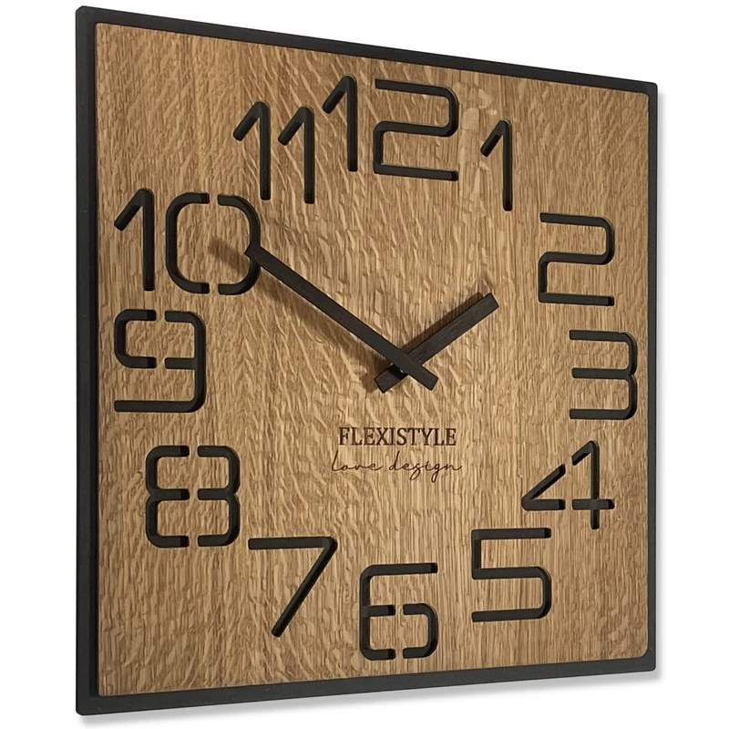 FLEXISTYLE Watch, Engineered Wood, Oak, 50x50cm