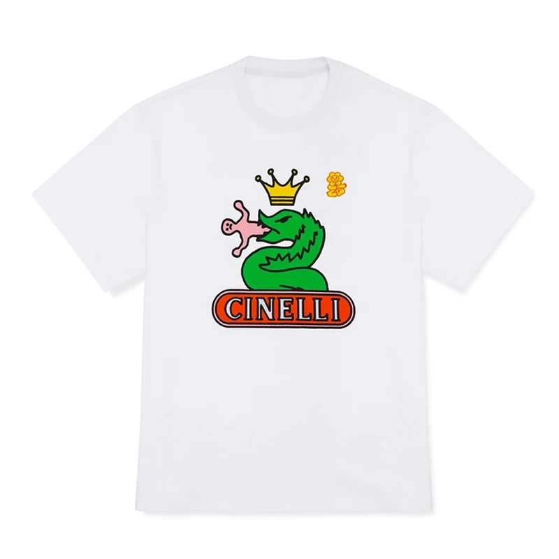 Cinelli Unisex Speciale Corsa Short Sleeve T-Shirt, Bianco,
