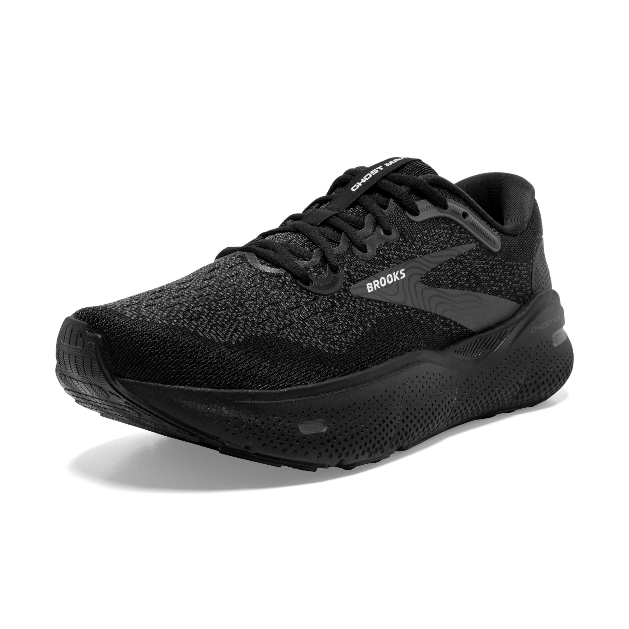 BROOKS Women's Ghost Max Sneaker, Black/Black/Ebony, 9 UK