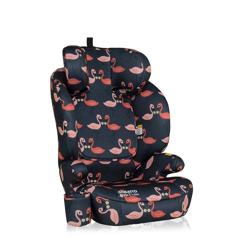 Cosatto Ninja 2 iSize Car Seat - R129 High Back Booster Seat | 4-12 Years | 10 Position Headrest, ISOFIX & Seatbelt Fitting, Forward Facing with Side Impact Protection | Washable (Pretty Flamingo)