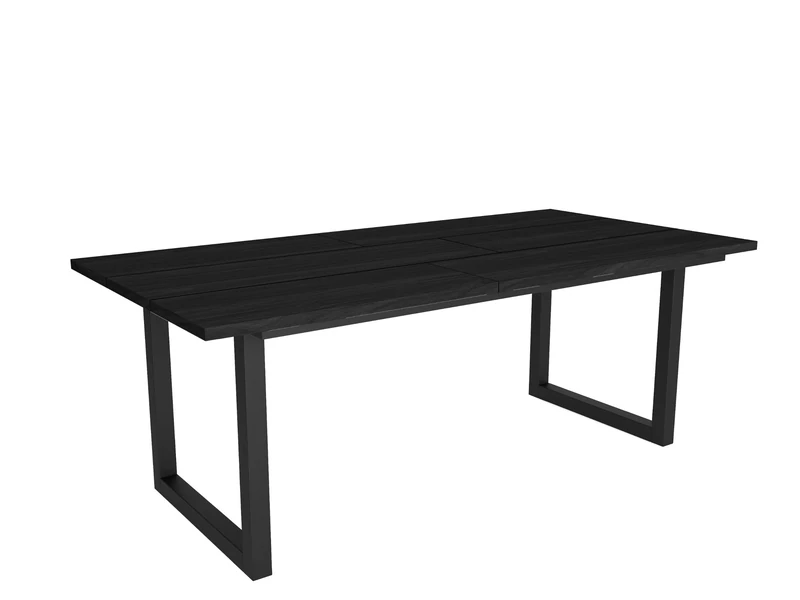 Skraut Home - Dining Table | 10 Seater | 200 | Robust and Stable Thanks to its Structure and Solid Legs | Ideal for Family Gatherings | Black | Industrial Style - Image 1