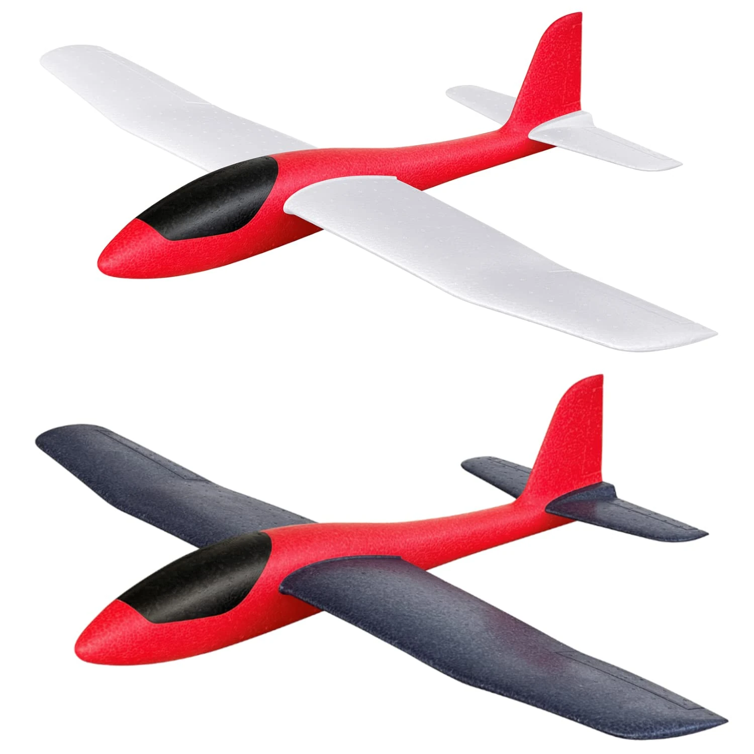 HAWK'S WORK 2 Pcs Foam Glider, 86cm Super Large Airplane Toy Hand Throwing Plane, Outdoor Play & STEM & RC Conversion for Kids & All Age