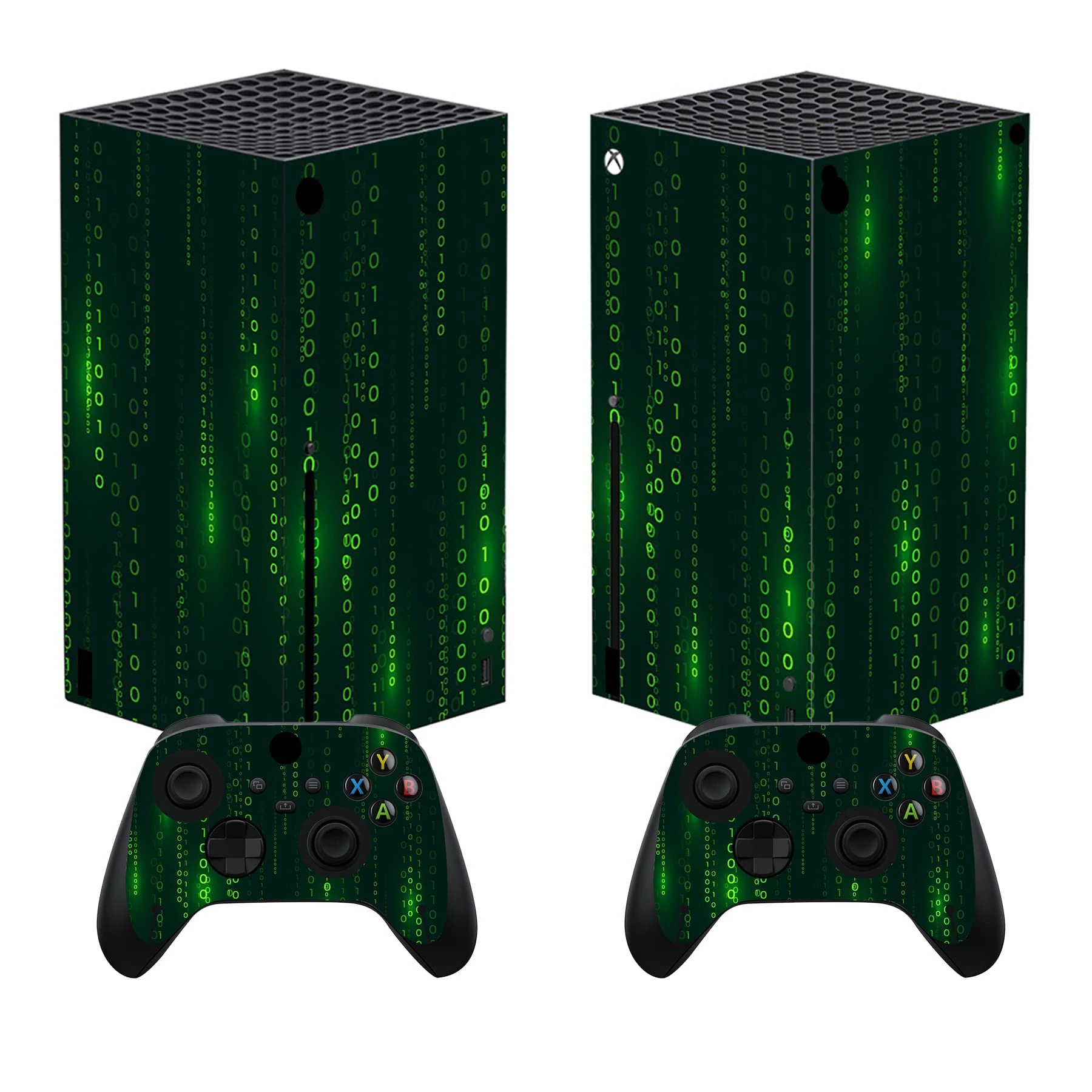playvital Messy Code Texture Custom Vinyl Skins for Xbox Series X, Wrap Decal Cover Stickers for Xbox Series X Console Controller
