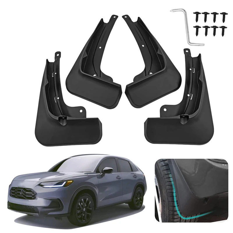 Actkill Custom Fit for Mud Flaps 2023 2024 Honda HRV HR-V Mud Splash Guard Front and Rear 4-PC Set