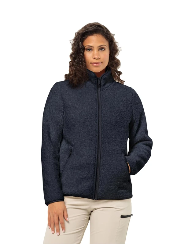 Jack Wolfskin Women's High Curl Jacket W Fleece, Night Blue, S