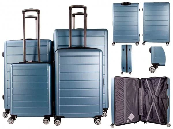 Set of 4 T-HC-C-07 New 4 Double Wheel 360-degree Hard case Suitcase Cabin Trolley Luggage Bag