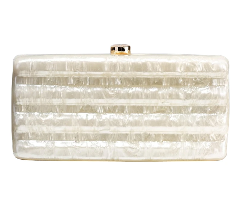 NUSTTAL Women Acrylic Clutch Purse Marbled Evening Shoulder Bag for Wedding Cocktail Party Prom, 0-ivory