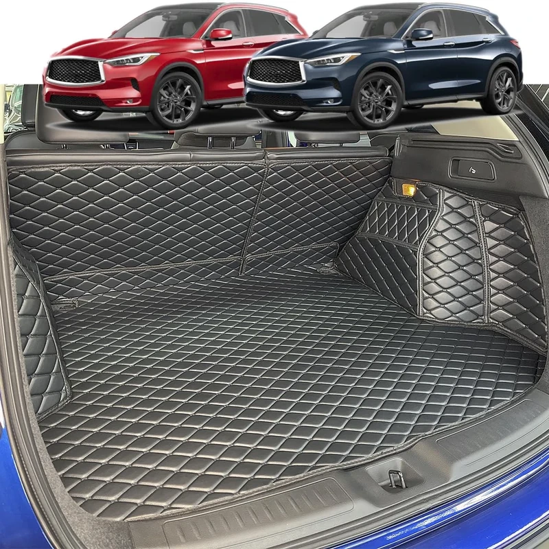 7DEEKEI for 2019-2023 Infiniti qx50 Car Boot Mats, Trunk Mat and Rear Backrest Mat Cargo Liners All Weather Anti-Slip