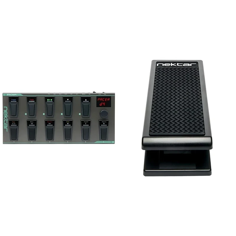 Nektar Pacer USB MIDI Footswitch Controller with Nektar DAW Integration & NX-P Universal Expression Pedal,Black